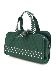 Quilted Solid 3PC Cosmetic Bag