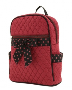 Quilted Solid Medium Zippered Backpack
