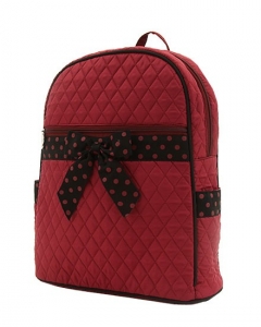 Quilted Solid Large Zippered Backpack