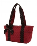 Quilted Solid End Pockets Tote Bag