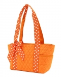 Quilted Solid End Pockets Tote Bag