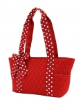 Quilted Solid End Pockets Tote Bag