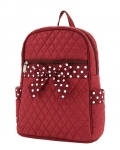 Quilted Solid Medium Zippered Backpack