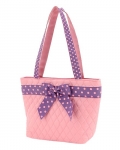 Quilted Solid Bucket Tote Bag