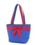 Quilted Solid Bucket Tote Bag