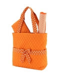 Quilted Solid 3PC Diaper Bag
