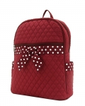 Quilted Solid Large Zippered Backpack